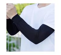 FJOADNVM Maniche Parasole Maniche estive in seta di ghiaccio for uomo, larghe, con protezione solare, guanti da ghiaccio, protezioni for le braccia, sport, corsa, guida, assorbenti(2Pcs Black)