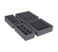 FJOADNVM Organizer Cassetti 4pcs Foldable Drawer Organizer Set Closet Storage System for Bras Socks Ties(Grey)