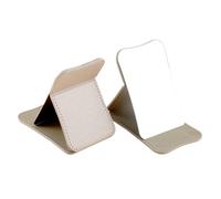 FJOADNVM Specchietto Trucco 2 PC DIY Rectangular Folding Stainless Steel Makeup Mirror Ideal For Moms, Aunt(Khaki)