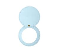 FJOADNVM Specchietto Trucco 3pcs Round Leather Rotating Mirror Mini 360 Degree Rotation Beauty No Deformation Folding Pocket(Color-03)