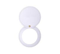 FJOADNVM Specchietto Trucco 3pcs Round Leather Rotating Mirror Mini 360 Degree Rotation Beauty No Deformation Folding Pocket(Color-05)