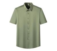 FJOADNVM T-Shirt da Uomo in Tinta Unita Men's Short Sleeve Shirt Summer Style Ice Silk Feeling Large Size No Iron Business And Leisure(Color-7,L)