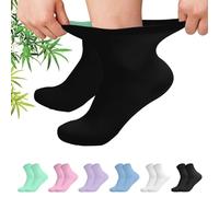 Fjquamitix Calzini Di Bambù Donna 4-7, Calzini Senza Cuciture Da Donna, Estremamente Morbidi, Sottili, Calzini Da Donna Per Pantaloni Da Lavoro Casual, Non Stringenti, Traspiranti, Comodi, 6 Paia