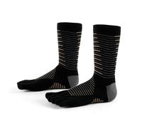 Fjquamitix CooLmax Calzini con dita per uomo e donna, ad alte prestazioni, per corsa, atletica, con cinque dita, per sport all'aria aperta, Nero , L