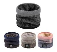 Fjquamitix Scaldacollo invernale in pile per uomo e donna, sciarpa termica lavorata a maglia, antivento, spessa fodera per il collo, per ciclismo, sci, moto e sport all'aria aperta, grigio, 24cm x