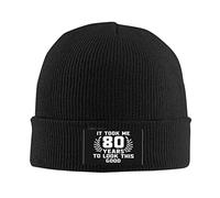 FJQWKLF 80° Ci Ho Messo 80 Anni per apparire così Bene Cappello a Cuffia da Uomo Cappello a Maglia Unisex Berretto da Donna Cappello a Cuffia con Teschio