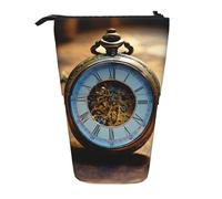 FJQWKLF Astuccio per matite con stampa del secolo in bronzo dell'orologio degli ingranaggi, astuccio per penne pop-up, astuccio per matite telescopico portapenne astuccio per articoli di cancelleria
