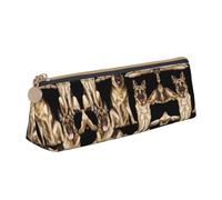 FJQWKLF Astuccio per penne in pelle con motivo formula bandiere a scacchi bianco e nero Astuccio per matite triangolare Astuccio per matite Organizer per ufficio College School Adult Teen Girl Boy