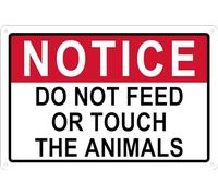 FJQWKLF Avviso Segnale di sicurezza Segnali di avvertimento Non dare da mangiare o toccare gli animali Targa in metallo Decorazione da parete Targa per casa Zoo 8X12 pollici.Jpg