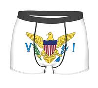 FJQWKLF Bandiera delle Isole Vergini degli Stati Uniti Boxer da Uomo Intimo Boxer Elasticizzato Traspirante con Custodia per Uomo, Gioventù