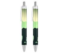 FJQWKLF Bear in Misty Mountain s Penna a sfera retrattile con inchiostro blu, punta fine da 0,5 mm, forniture per ufficio, 2 pezzi