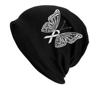 FJQWKLF Berretto Invernale Lavorato a Maglia per Adulti con Teschio Caldo e a Forma di Farfalla Contro Il Cancro ai polmoni - Uomo Donna