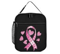 FJQWKLF Borsa per il pranzo con nastro per la consapevolezza del cancro al seno Borsa termica per il pranzo Borsa termica riutilizzabile per il pranzo per ufficio, lavoro, spiaggia o viaggio