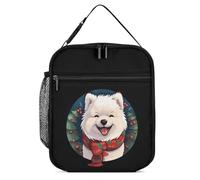 FJQWKLF Borsa per il pranzo del cane Samoiedo di Natale Borsa per il pranzo isolata Borsa per il pranzo riutilizzabile per il pranzo al sacco per ufficio, lavoro, spiaggia o viaggio