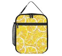 FJQWKLF Borsa per il pranzo gialla al limone Borsa per il pranzo isolata Borsa per il pranzo riutilizzabile per il pranzo al sacco per ufficio, lavoro, spiaggia o viaggio