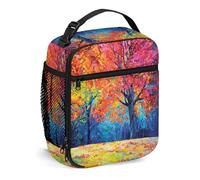 FJQWKLF Borsa per il pranzo le riutilizzabile, Immagine artistica stagionale e foglie autunnali, Piccola scatola per il pranzo per uomini e donne Borsa per il pranzo portatile isolata per adulti Ada