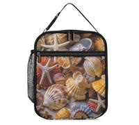FJQWKLF Borsa per il pranzo Sea Shell Treasures per donna e uomo Borsa per il pranzo isolata Borsa termica a tenuta stagna per la spiaggia 'ufficio