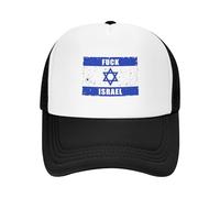 FJQWKLF Cappelli da Camionista Vetrova Fuck Israel Free Palestine Save Gaza Cappellino da Baseball per Uomo e Donna con Chiusura a Scatto e Retro in Rete