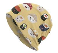 FJQWKLF Cappello da chemioterapia Giallo con Cibo Giapponese Carino per Uomo e Donna, Elastico, Leggero e Comodo, Cappello da Sci - Slouchy Hip Hop per Adulti