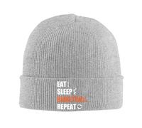 FJQWKLF Cappello Invernale Caldo con Risvolto, Berretto Lavorato a Maglia Eat Sleep Basketball Repeat, per Uomo e Donna