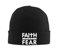 FJQWKLF Cappello Invernale Lavorato a Maglia Fede Contro la Paura, Caldo Berretto Invernale con Risvolto, Berretto da Uomo e da Donna