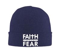 FJQWKLF Cappello Invernale Lavorato a Maglia Fede Contro la Paura, Caldo Berretto Invernale con Risvolto, Berretto da Uomo e da Donna