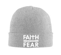 FJQWKLF Cappello Invernale Lavorato a Maglia Fede Contro la Paura, Caldo Berretto Invernale con Risvolto, Berretto da Uomo e da Donna