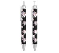 FJQWKLF Carino Uniform penna a sfera a scatto con inchiostro blu 0,5 mm penna a punta fine per ufficio 2 pezzi