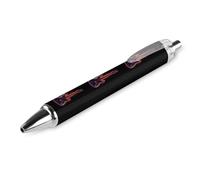 FJQWKLF Chitarra elettrica con fiamme blu rosse Penne a sfera carine per donne e uomini Penna a sfera retrattile da 0,5 mm per lavoro 1 pz