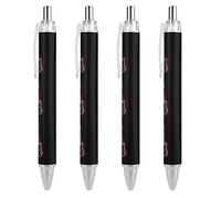 FJQWKLF Chitarra elettrica con fiamme rosse e blu, penne a sfera carine per donne e uomini, penna a sfera retrattile da 0,5 mm per lavorare, 4 pezzi