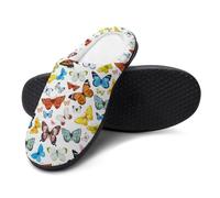 FJQWKLF Ciabatte da casa con simpatici conigli anime, scarpe slip-on da uomo e da donna, calde pantofole in cotone per interni ed esterni, 13-14