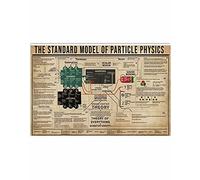 FJQWKLF Conoscenza della fisica Targhe in metallo Decorazioni da parete Il modello standard della fisica delle particelle Poster Decorazioni per la casa Decorazioni per club Targa 8x12 pollici