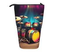 FJQWKLF Cool Drums Set Stampa Matita Custodia telescopica Borsa multifunzionale per la conservazione di articoli di cancelleria Scatola per ufficio