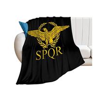 FJQWKLF Coperta in pile di flanella con bandiera SPQR del Senato dell'Impero Romano, morbida e accogliente, per divano, camera da letto