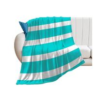 FJQWKLF Coperta morbida e accogliente, a righe bianche e verdi, lavabile, leggera, per divano, letto, ufficio, coperte calde e morbide per tutte le stagioni, 40" x 50"