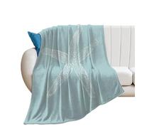 FJQWKLF Coperta morbida e accogliente, coperta lavabile leggera con stelle marine, blu pastello, per divano, letto, ufficio, coperte calde e morbide per tutte le stagioni, 40" x 50"