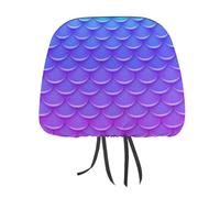 FJQWKLF Copri poggiatesta per auto con texture a squame di pesce, blu e viola, stampa originale, copri poggiatesta universali, confezione da 2