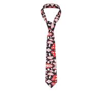 FJQWKLF Cravatta di seta da uomo con immagine romantica del cuore rosso, cravatta da completo, adatta per il lavoro quotidiano, matrimoni d'affari, banchetti dello sposo, ecc.