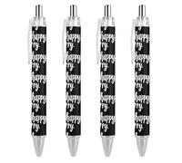 FJQWKLF Don't Happy Be Worry Penna a sfera da 0,5 mm personalizzata, retrattile, nera, con punta fine, per quaderni, scrittura, ufficio, 4 pezzi