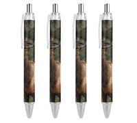 FJQWKLF Elk Moose in The s Penna a sfera retrattile con inchiostro blu 0,5 mm Penna a punta fine per scrittura Forniture per ufficio 4 pezzi