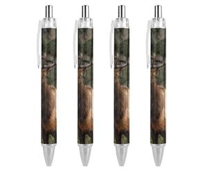 FJQWKLF Elk Moose in The s Penna a sfera retrattile con inchiostro blu 0,5 mm Penna a punta fine per scrittura Forniture per ufficio 4 pezzi
