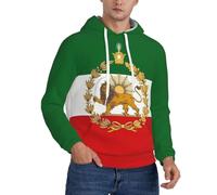 FJQWKLF Felpa con Cappuccio Make Iran Great Again per Uomo e Donna MIGA Old Iran Persian Flag Leone e Sole Felpa XL