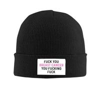 FJQWKLF Fuck-Breast-Cancer-Divertente-Regalo per la sensibilizzazione sul Cancro al Seno Uomo Berretti Cappelli Donna Cappelli Invernali Uomo Berretti Cappelli Caldi