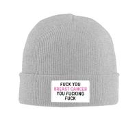 FJQWKLF Fuck-Breast-Cancer-Divertente-Regalo per la sensibilizzazione sul Cancro al Seno Uomo Berretti Cappelli Donna Cappelli Invernali Uomo Berretti Cappelli Caldi