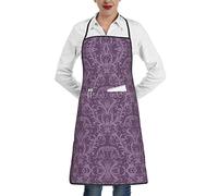 FJQWKLF Grembiule a strisce tigrate resistente alle gocce d'acqua con tasche, grembiuli da cucina per il regalo del Ringraziamento