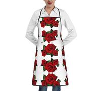 FJQWKLF Grembiule a strisce tigrate resistente alle gocce d'acqua con tasche, grembiuli da cucina per il regalo del Ringraziamento