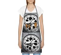 FJQWKLF Grembiule con tasche per donna e uomo Grembiule da server impermeabile Grembiuli da cucina per cucinare al forno - Chiavi musicali