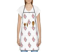 FJQWKLF Grembiule con tasche per donna e uomo Grembiule da server impermeabile Grembiuli da cucina per cucinare Cottura al forno - Musica colorata