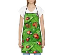 FJQWKLF Grembiule con tasche per donna e uomo Grembiule da server impermeabile Grembiuli da cuoco per cucinare - Foglie e