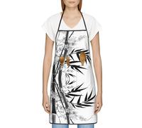 FJQWKLF Grembiule con tasche per donna e uomo Grembiule da server impermeabile Grembiuli da cuoco per cucinare - Immagine dell'albero Calligrafia cinese